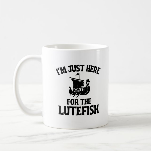 Ich bin nur hier für den Lutefisk Nordic Lutefisk Kaffeetasse (Links)