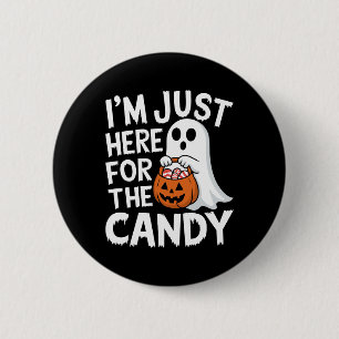 Ich bin nur hier für den süßen Halloween-Pun Lolli Button