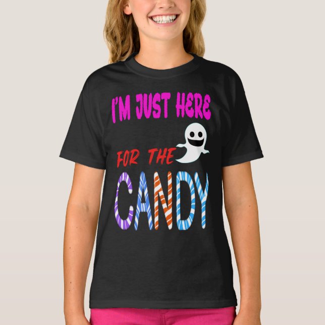 Ich bin nur hier für die Candy - Funny Halloween K T-Shirt (Vorderseite)