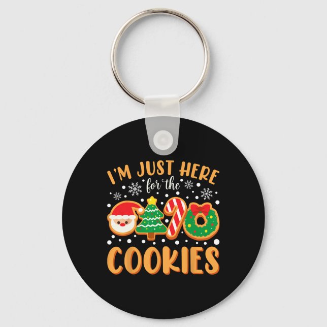 Ich bin nur hier für die Cookies Funny Xmas Meme N Schlüsselanhänger (Vorderseite)