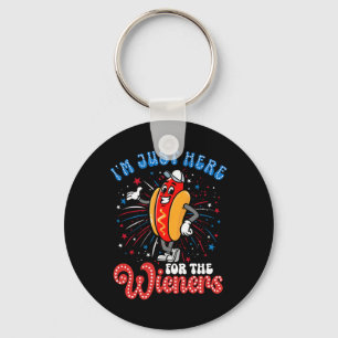 Ich bin nur hier für die Dackeln Firework Hot Dog Schlüsselanhänger