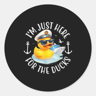 Ich bin nur hier für die Enten-, Enten-Kreuzfahrt, Runder Aufkleber