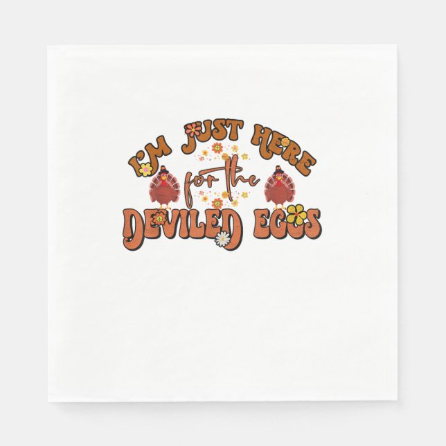 Ich bin nur hier für die geweihten Eier Groovy Tha Serviette (Vorderseite)