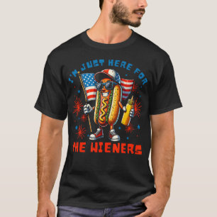 ICH BIN NUR HIER FÜR DIE HOT DOG WÜRSTCHEN FUNNY 4 T-Shirt