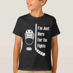 Ich bin nur hier für die Kämpfe Lustiges Hockey _1 T-Shirt