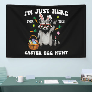 Ich bin nur hier für die Ostereiersuche Waschbär Banner