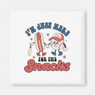Ich bin nur hier für die Snacks bysebyll 4. Juli Magnet