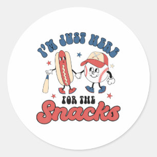 Ich bin nur hier für die Snacks bysebyll 4. Juli Runder Aufkleber
