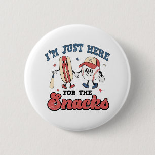 Ich bin nur hier für die Snacks bysebyll Liebhaber Button