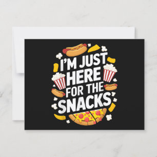 Ich bin nur hier für die Snacks Funny Food Lover F Postkarte
