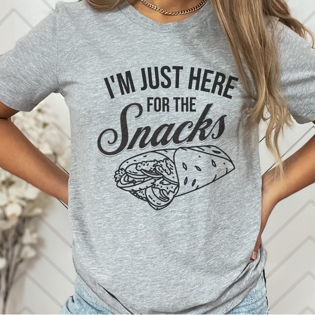 Ich bin nur hier für die Snacks Funny Party T-Shirt (Von Creator hochgeladen)