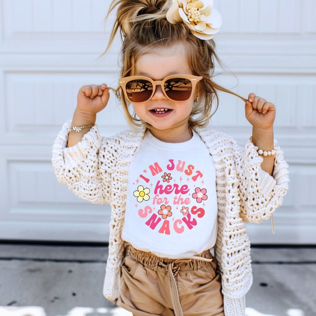 Ich bin nur hier für die Snacks Retro-Blume Niedli T-Shirt (Von Creator hochgeladen)