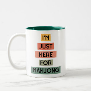 Ich bin nur hier für Mahjong Zweifarbige Tasse
