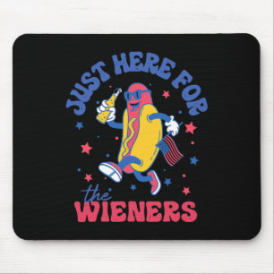 Ich bin nur hier für Wieners Shirt 4. Juli Hotdog Mousepad