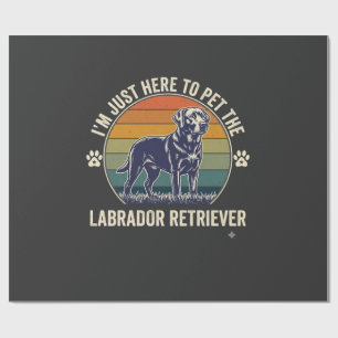 Ich bin nur hier um Labrador Retriever Hund Retro  Geschenkpapier