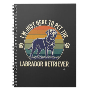 Ich bin nur hier, um Labrador Retriever Hund Retro Notizblock