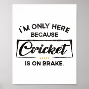 Ich bin nur hier wegen Cricket Poster