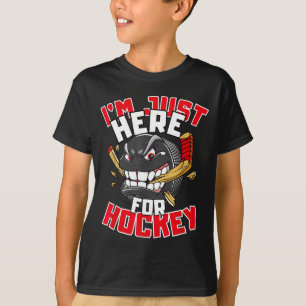 Ich bin nur hier wegen Hockey Lustige Aussage Hock T-Shirt