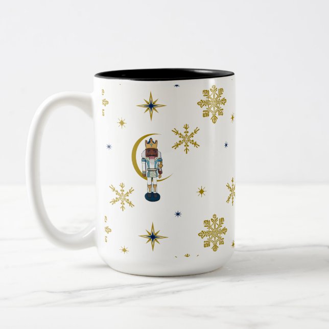 Ich bin nur Nutcrakers für Weihnachten in Blau und Zweifarbige Tasse (Links)
