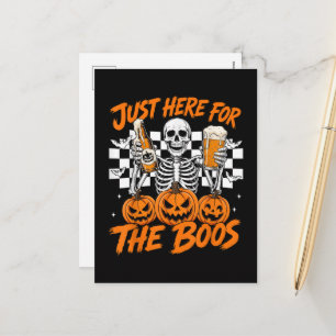 Ich bin nur wegen der Buh-Rufe hier Halloween-Skel Feiertagspostkarte