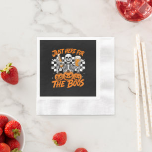 Ich bin nur wegen der Buh-Rufe hier Halloween-Skel Serviette