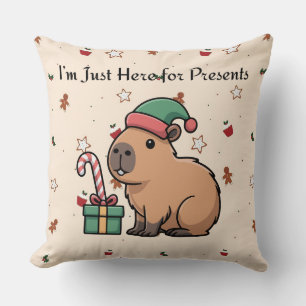 Ich bin nur wegen der Geschenke hier   Süße Capyba Kissen