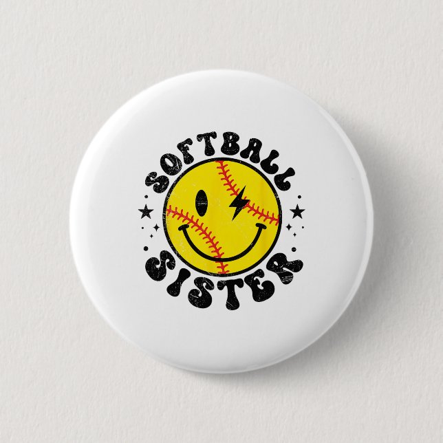 Ich bin nur wegen der Snacks hier Softll Schwester Button (Vorderseite)
