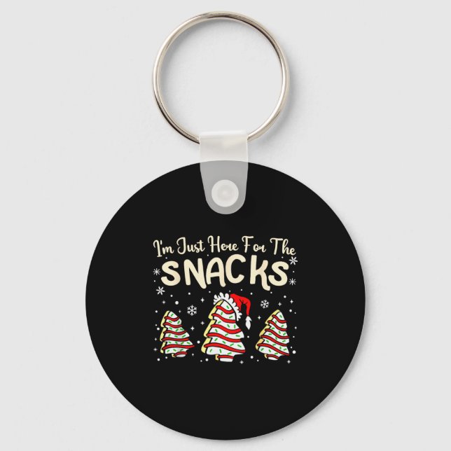Ich bin nur wegen der Snacks Weihnachtskuchen Debb Schlüsselanhänger (Vorderseite)