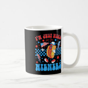 Ich bin nur wegen der Würstchen hier Lustiger 4. J Kaffeetasse