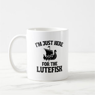 Ich bin nur wegen Lutefisk hier Nordic Lutefisk Kaffeetasse