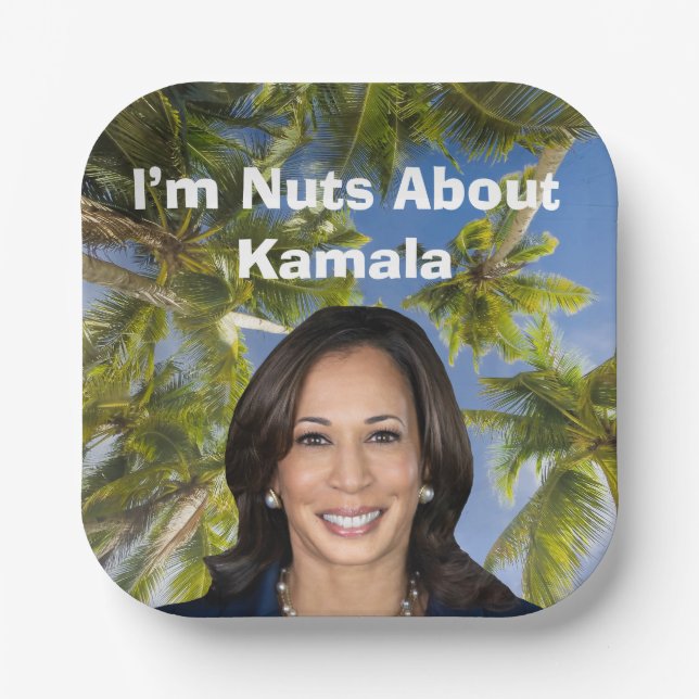 Ich bin Nüsse über Kamala Pappteller (Vorderseite)