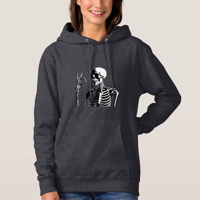 Ich bin Okay Schädel Hoodie (Vorderseite)