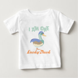 Ich bin One Lucky Duck First Birthday Pastel Baby T-shirt