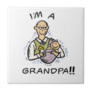 Ich bin Opa-Opa und Baby-Tshirts und Geschenke Fliese