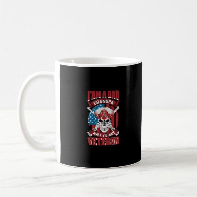 Ich bin Opa und Veteran Vietnam Kaffeetasse (Links)