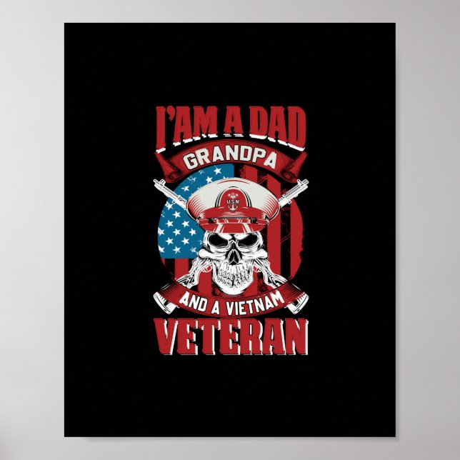 Ich bin Opa und Veteran Vietnam Poster (Vorne)