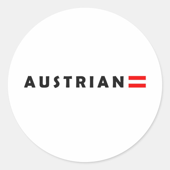 Ich bin Österreicher Runder Aufkleber (Vorderseite)