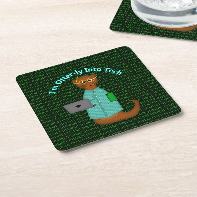 Ich bin Otter-ly in Tech Rechteckiger Pappuntersetzer (angewinkelt)