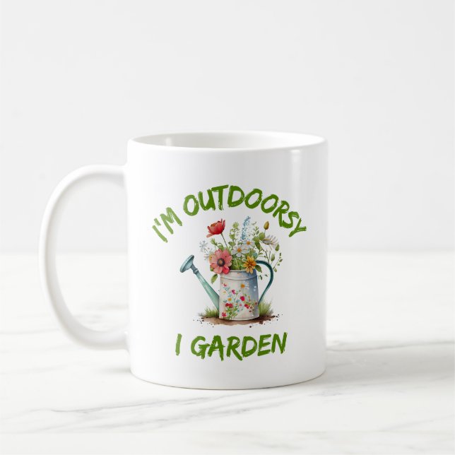 Ich bin Outdoorsy I Garden | Funny Gardens Kaffeetasse (Links)