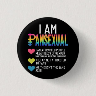 Ich bin Pansexual - LGBTQIA Pride Rainbow Hearts - Button