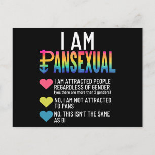 Ich bin Pansexual - LGBTQIA Pride Rainbow Hearts - Postkarte