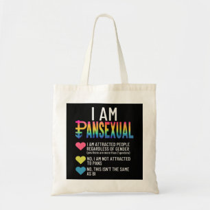 Ich bin Pansexual - LGBTQIA Pride Rainbow Hearts - Tragetasche