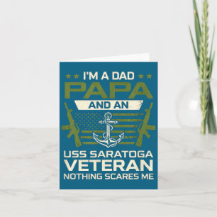 Ich bin Papa USS Saratoga CV-60 Veteran Flagge USA Karte
