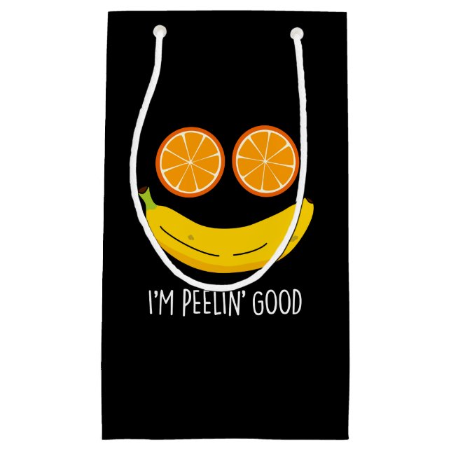 Ich bin Peelin Good Funny Fruit Pun Dark BG Kleine Geschenktüte (Vorderseite)