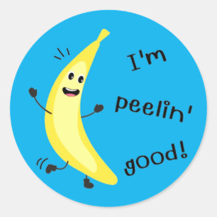 Ich bin Peelin' Gut! - Funny Fruit Pun Runder Aufkleber