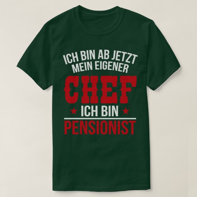 Ich bin pensionistisch weiß T-Shirt (Design vorne)