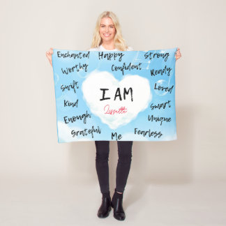 Ich BIN Personalisierte Affirmations Blanket Fleecedecke