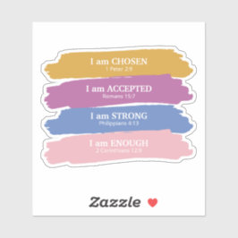 Ich bin Personalisierte Bibelverse Aufkleber