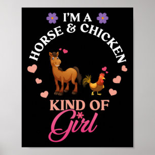 Ich bin Pferd & Amp; Hühnerhufeisen Poster