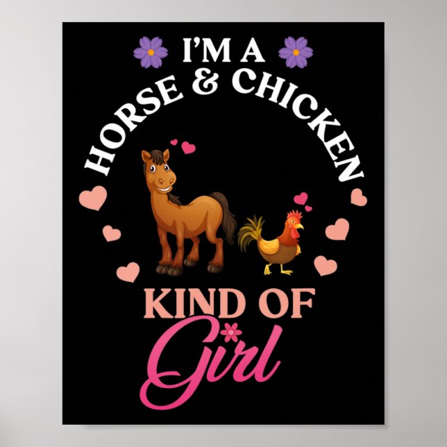 Ich bin Pferd & Amp; Hühnerhufeisen Poster (Vorne)